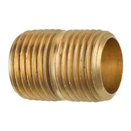 Ags Brass Close Nipple, 1-1/8 Length, Male (1/2-14 NPT), 1/bag PTF-26B